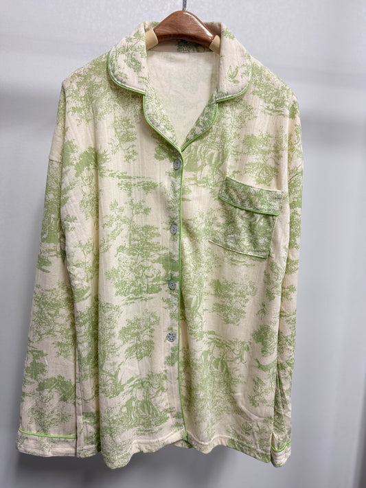 26136T Floral Print Loungewear Set Top