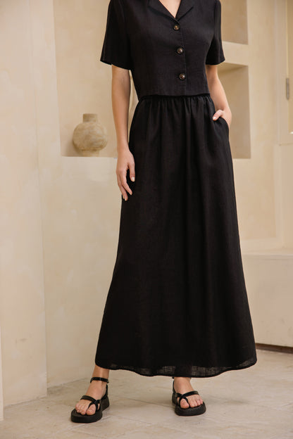 2501 Linen Maxi Skirt