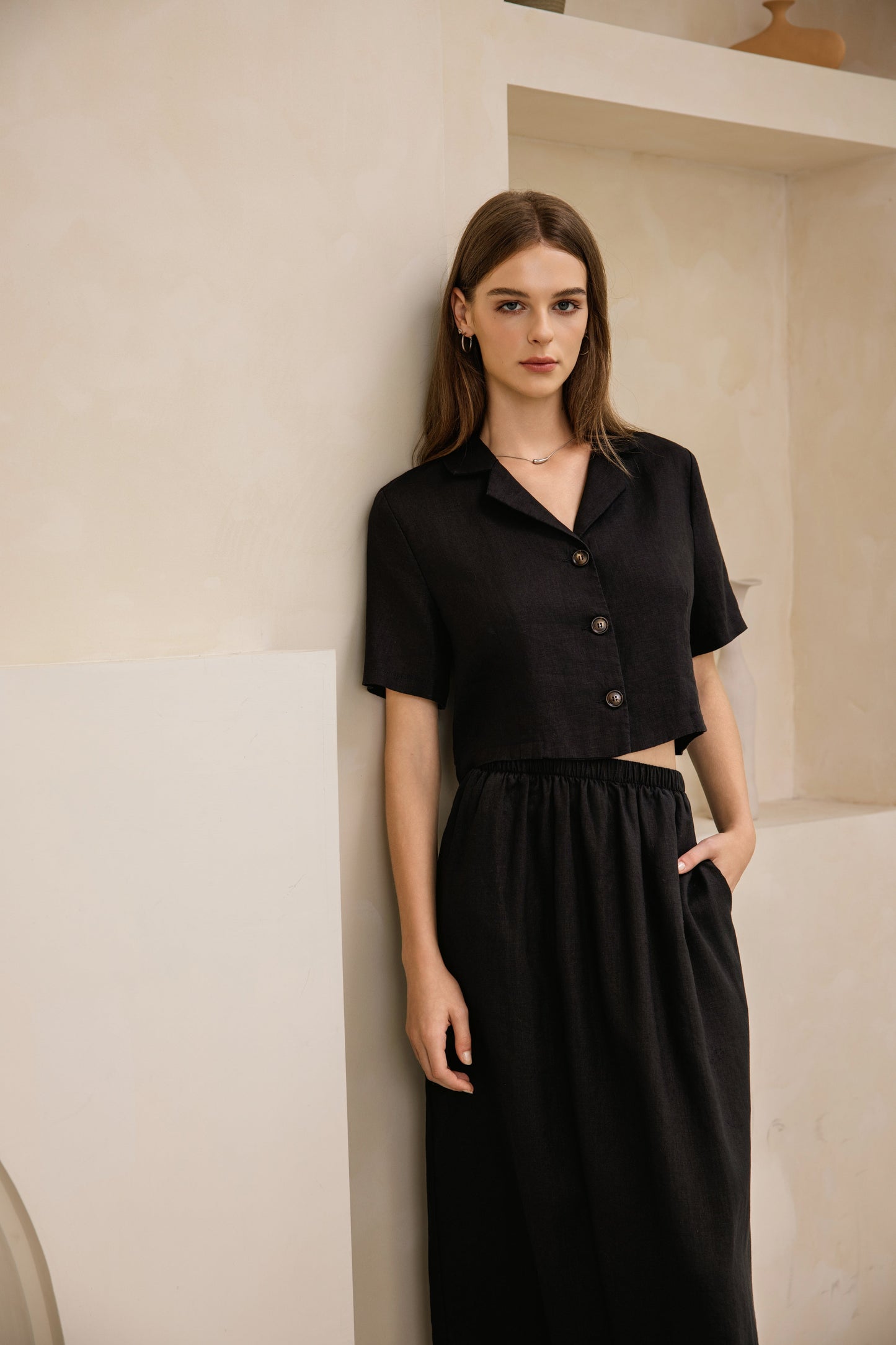 2501 Linen Maxi Skirt