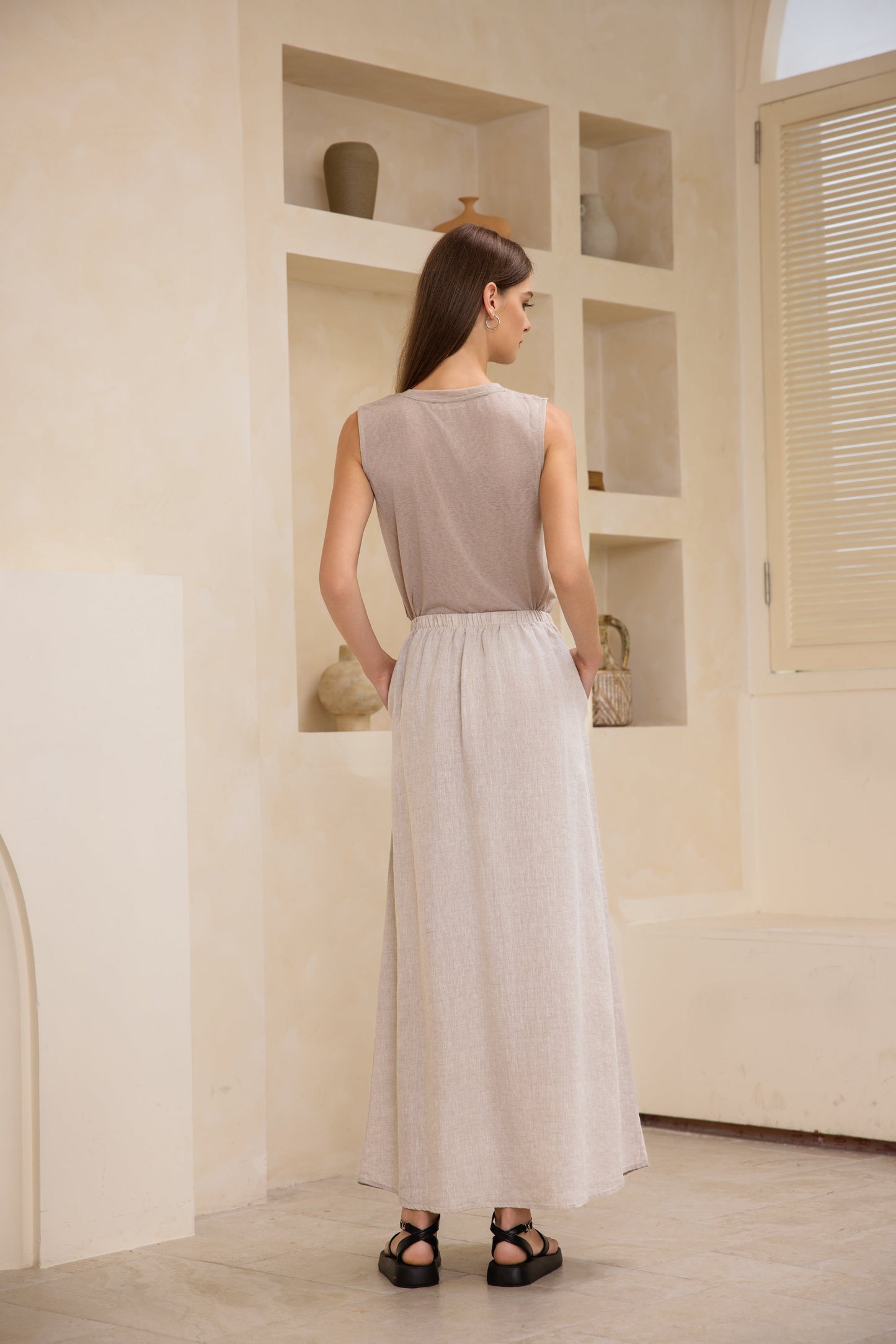 2501 Linen Maxi Skirt