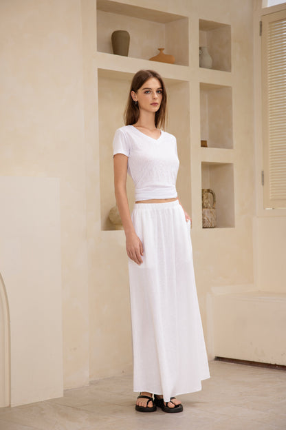 2501 Linen Maxi Skirt