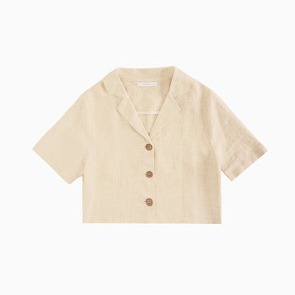 25104 Linen Crop Top