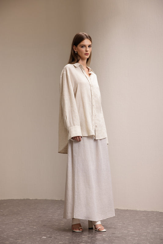 25108 Linen Long Sleeve Button Down Shirt