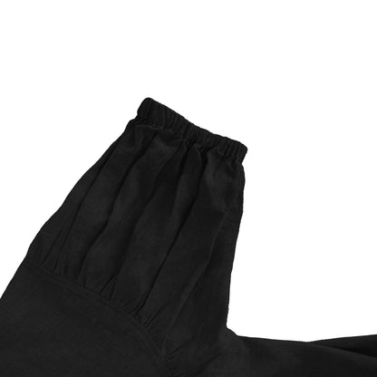 25111 Puff Sleeves Linen Top