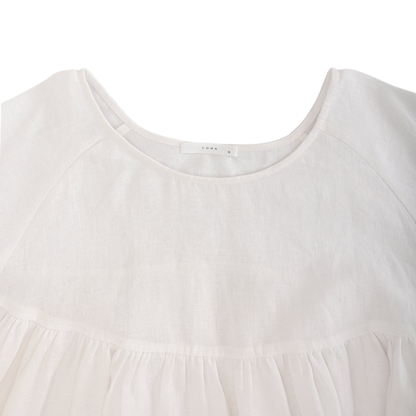 25111 Puff Sleeves Linen Top