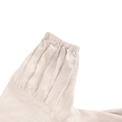 25111 Puff Sleeves Linen Top
