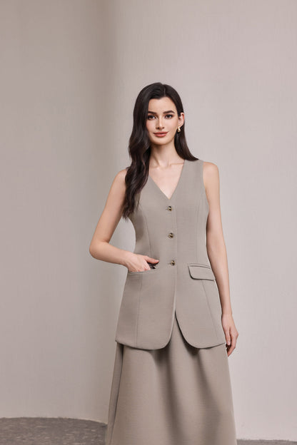 25114VL Office Lady Extra Long Vest