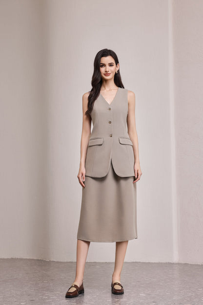 25114VL Office Lady Extra Long Vest