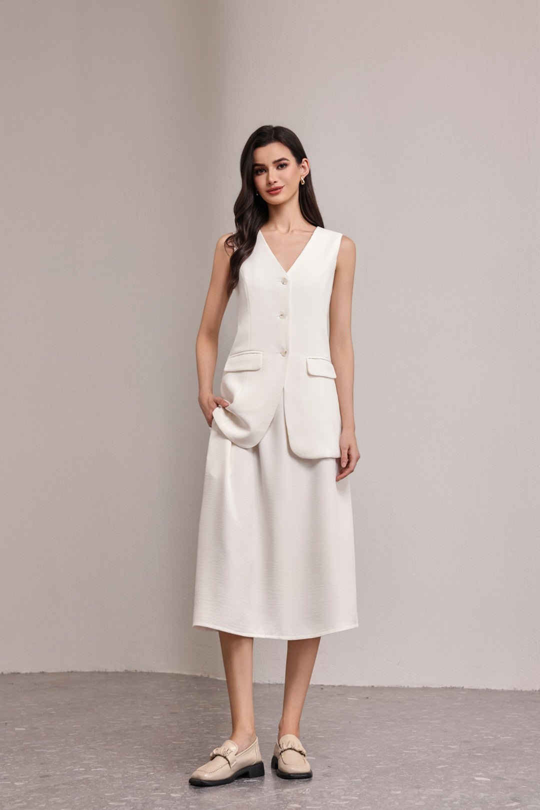 25114VL Office Lady Extra Long Vest