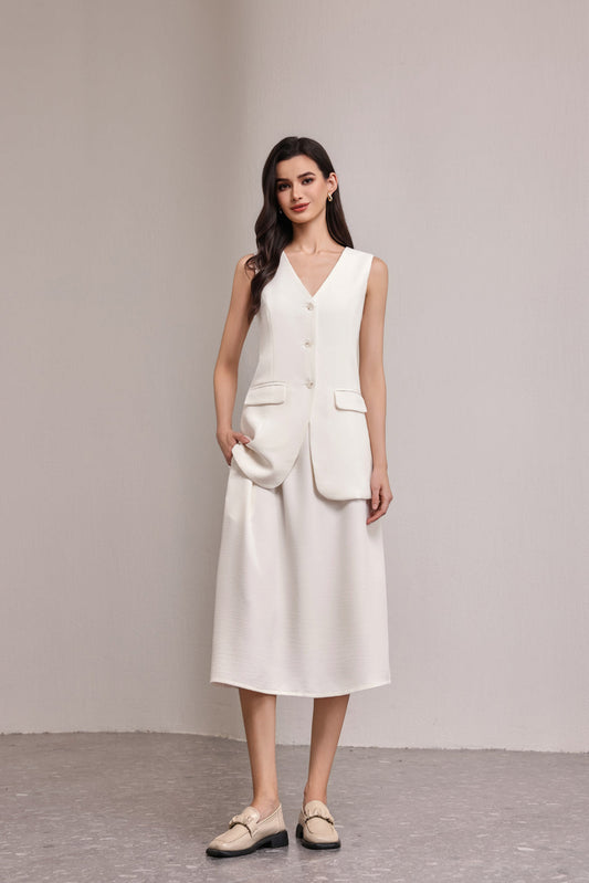 25114VL Office Lady Extra Long Vest