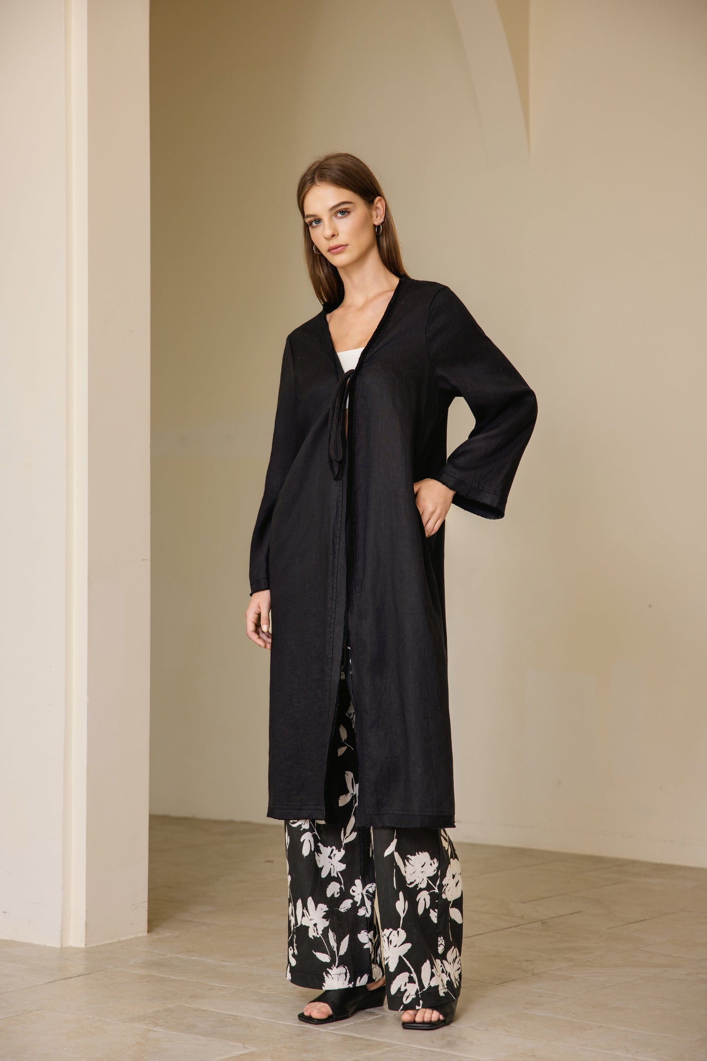 25114 Linen Cardigan Long