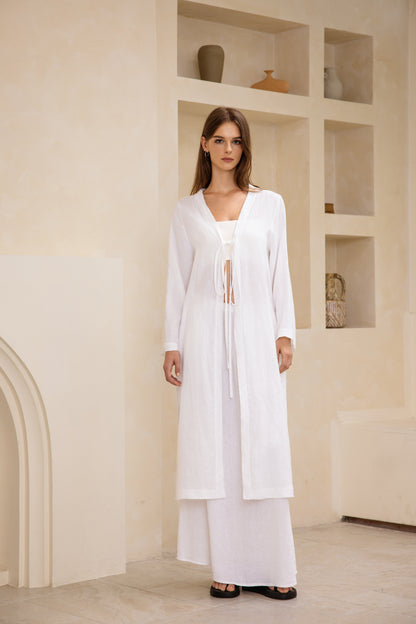 25114 Linen Cardigan Long