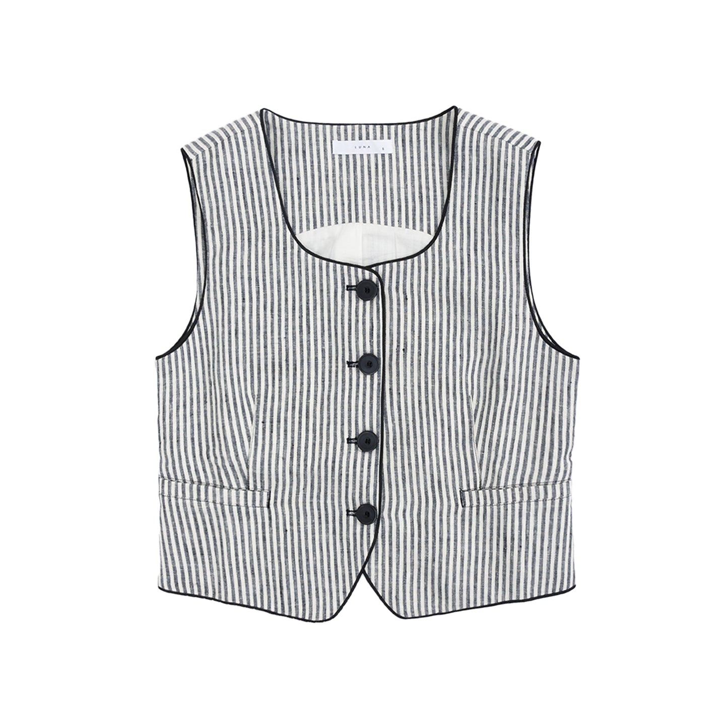 25123 Linen Vest - Set
