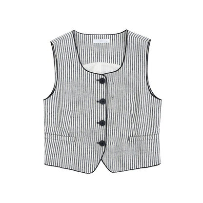 25123 Linen Vest - Set