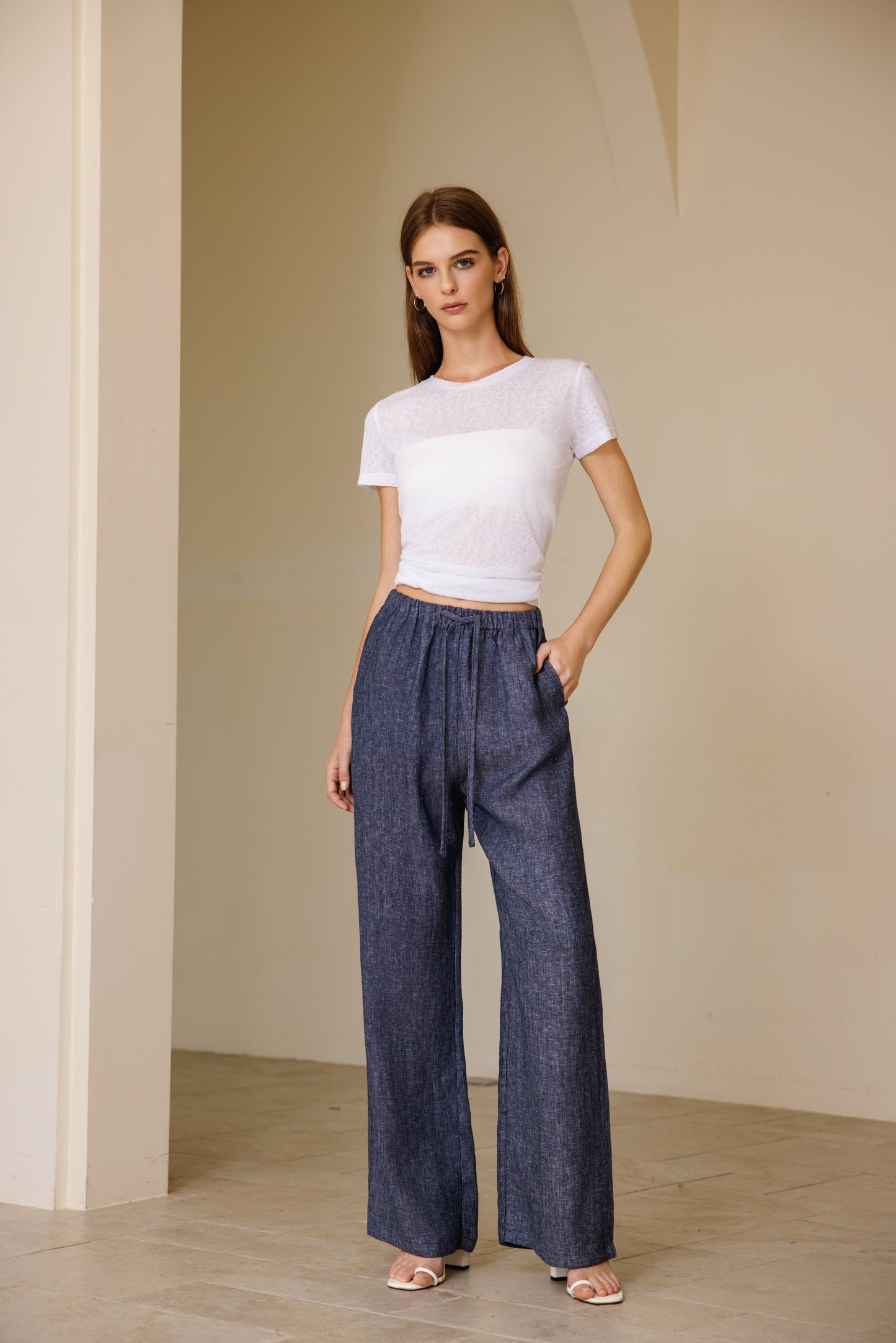 25130 Linen Pants Navy