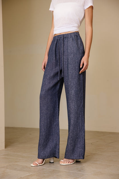 25130 Linen Pants Navy
