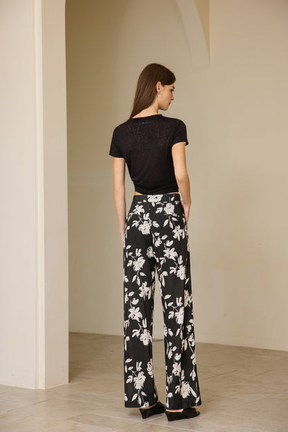 25132 Linen Print Pants