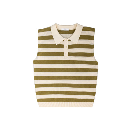 25186 Sweater Vest Top Striped