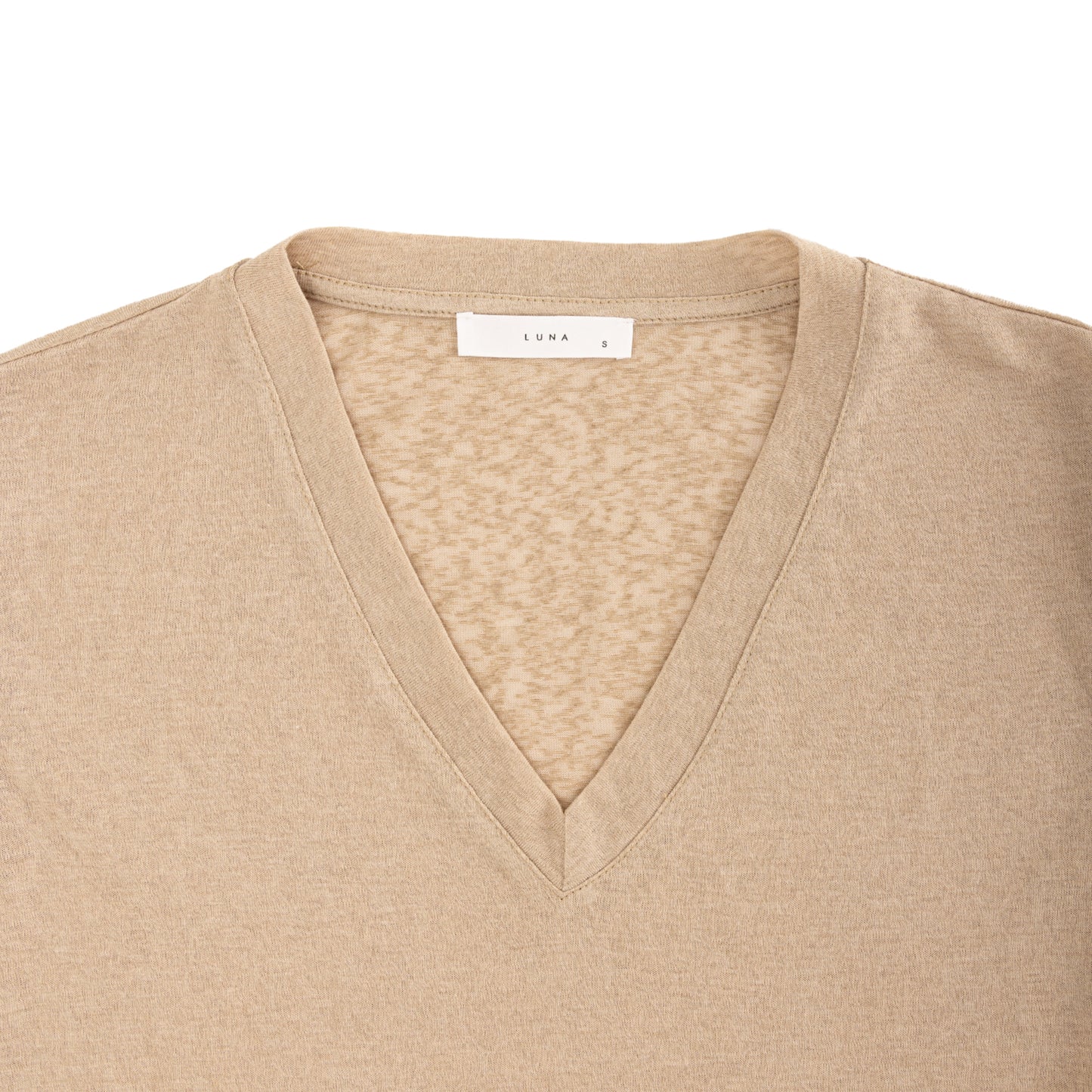 25192V Short-sleeved linen t-shirt v-neck
