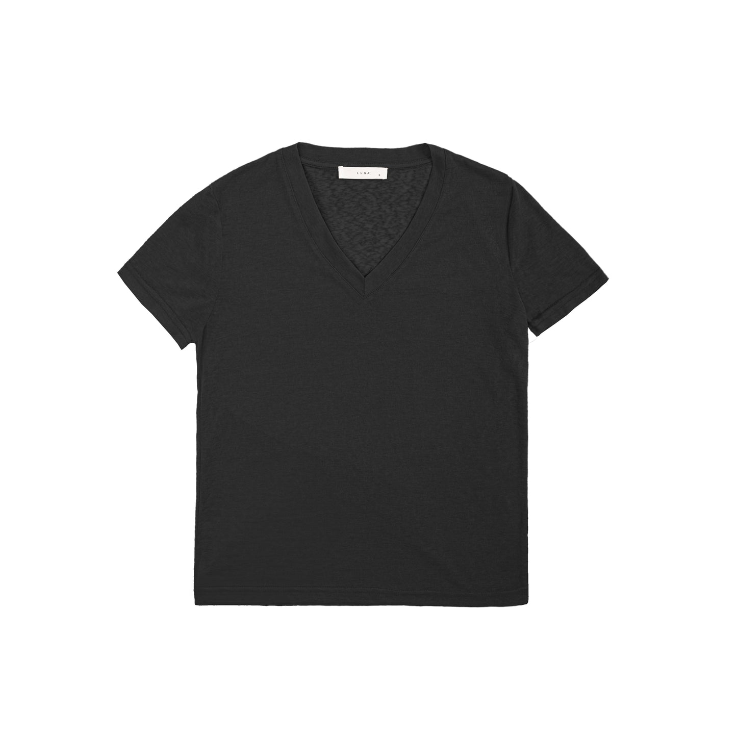 25192V Short-sleeved linen t-shirt v-neck
