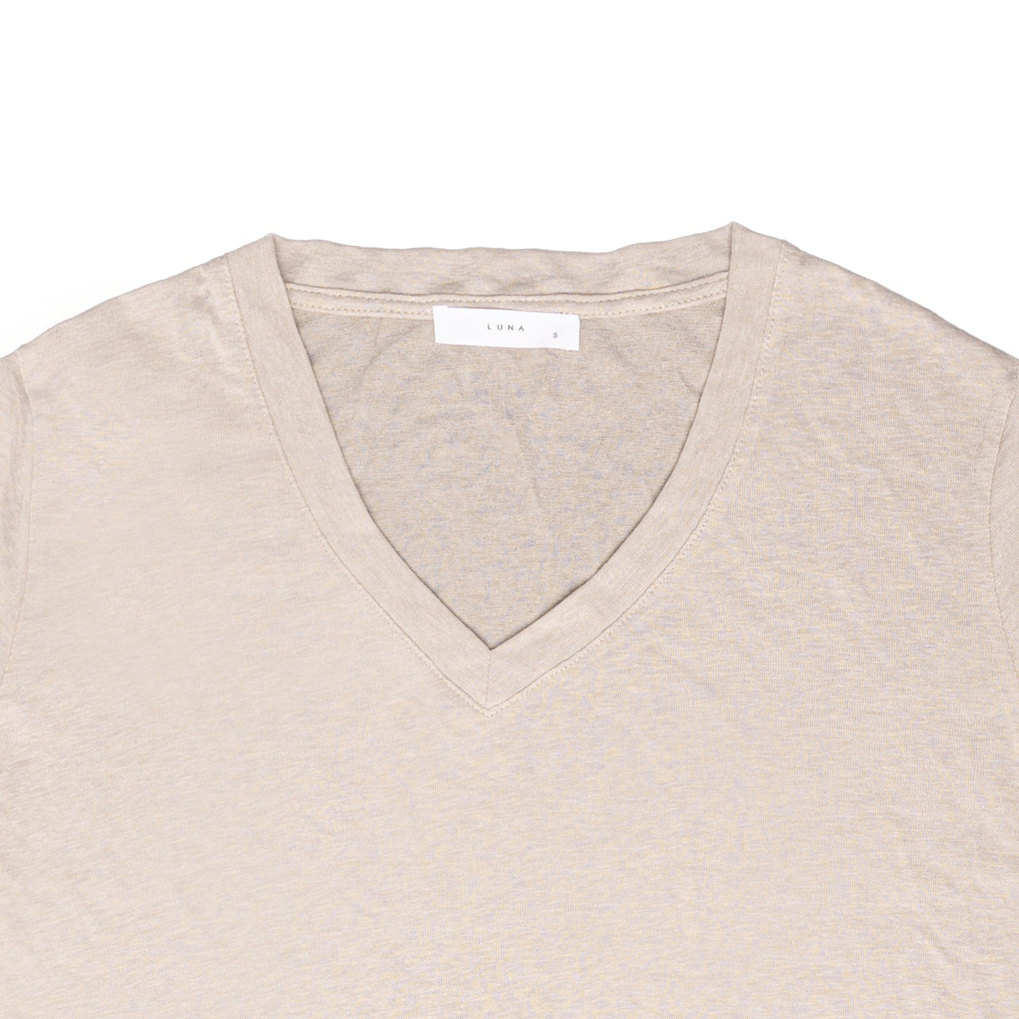 25192V Short-sleeved linen t-shirt v-neck