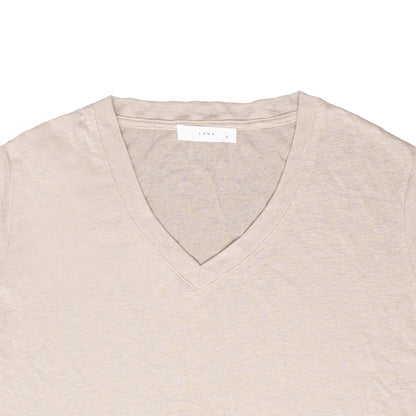 25192V Short-sleeved linen t-shirt v-neck