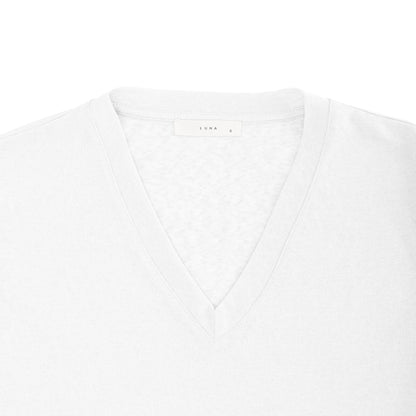25192V Short-sleeved linen t-shirt v-neck