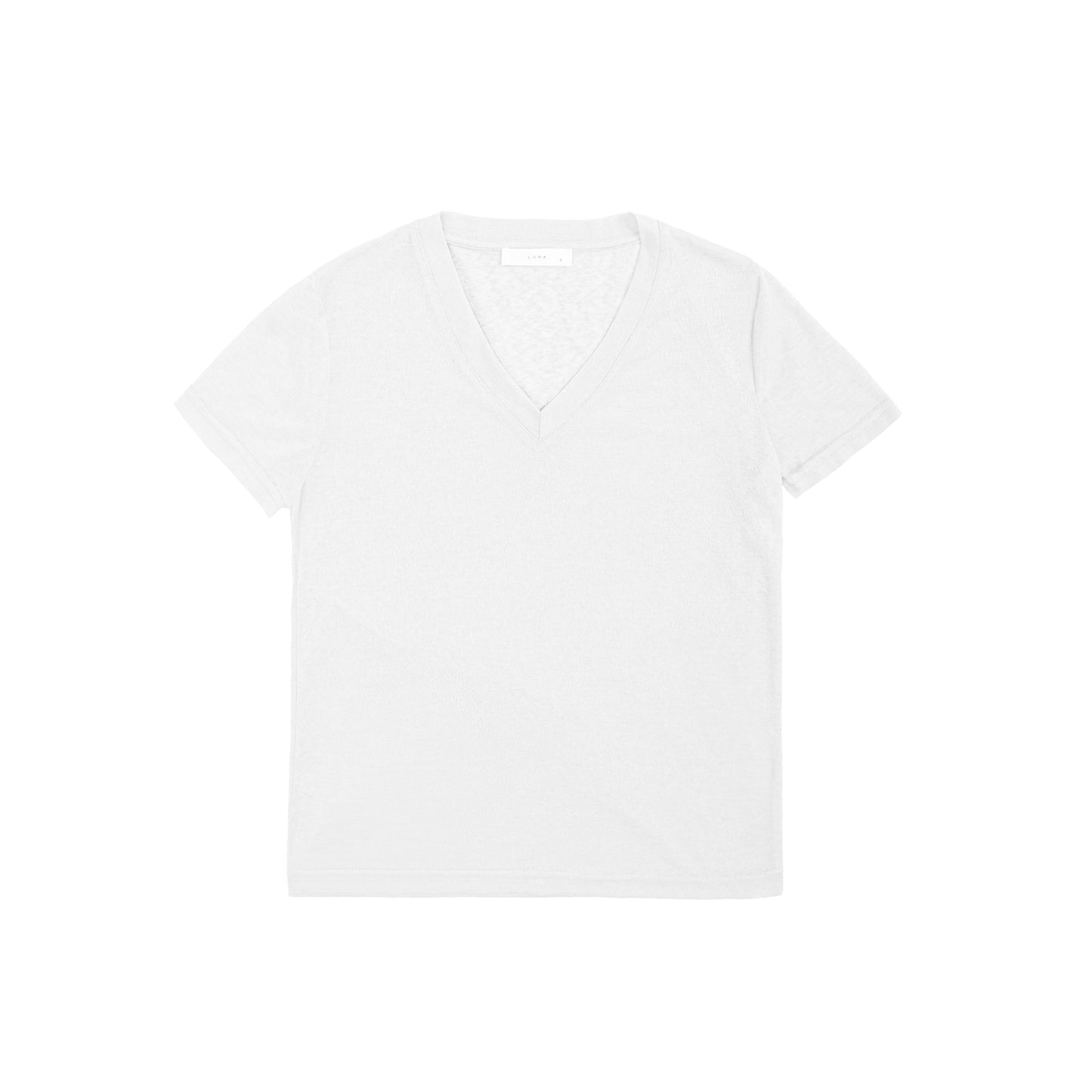 25192V Short-sleeved linen t-shirt v-neck