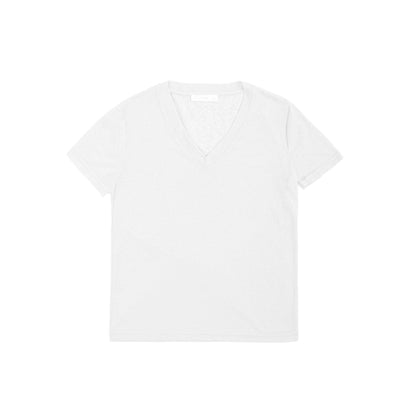 25192V Short-sleeved linen t-shirt v-neck