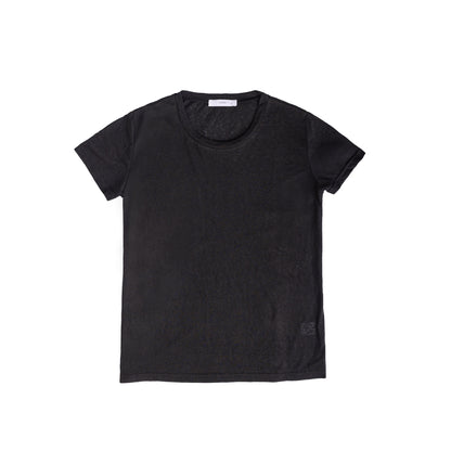 25192R Short-sleeved linen t-shirt round-neck