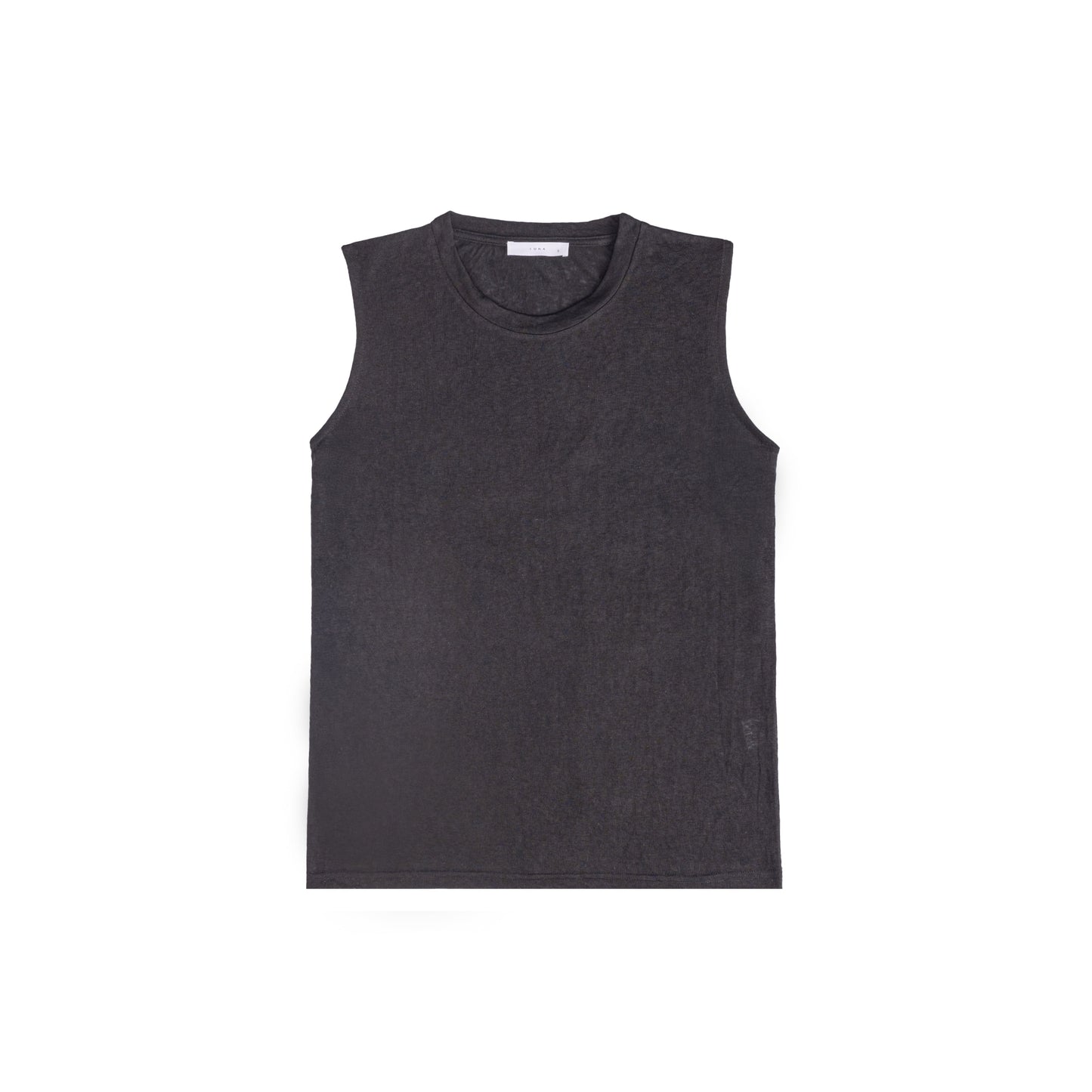25192s Sleeveless linen t-shirt round-neck