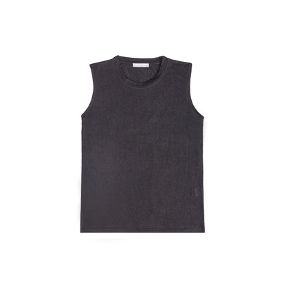 25192s Sleeveless linen t-shirt round-neck