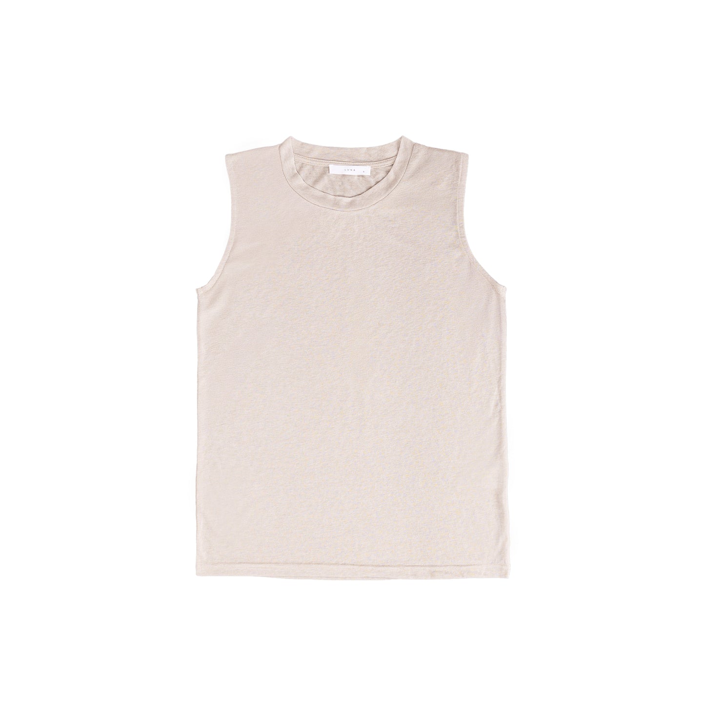 25192s Sleeveless linen t-shirt round-neck