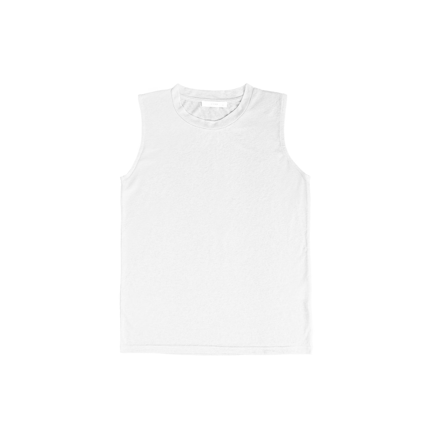 25192s Sleeveless linen t-shirt round-neck