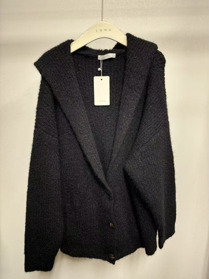 25213 Hooded Button Cardigan