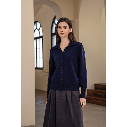 25216 Button-front Polo Shirt Sweater Cardigan