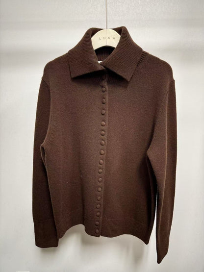 25216 Button-front Polo Shirt Sweater Cardigan