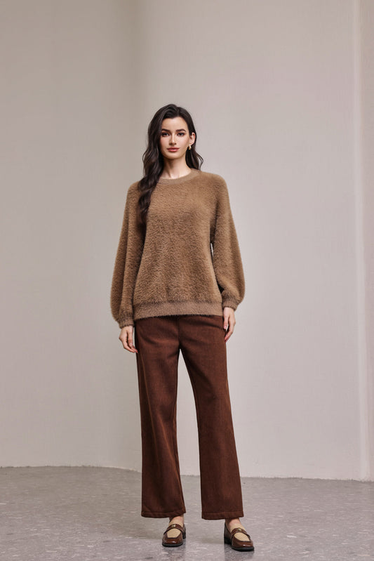 25222 Crewneck Fluffy Sweater