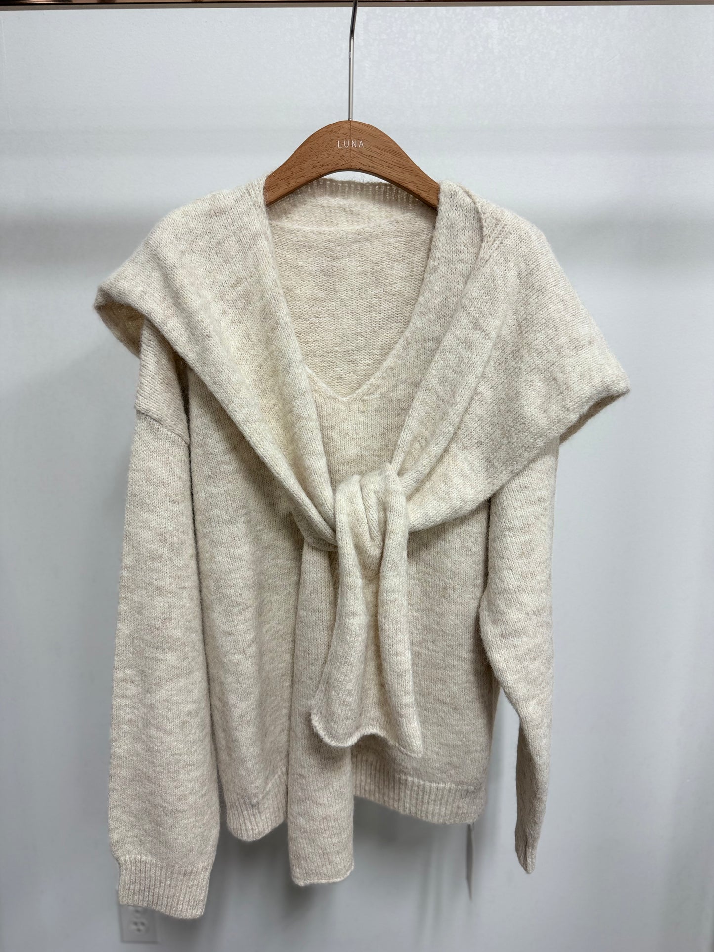 2607 Shoulder Tie Sweater