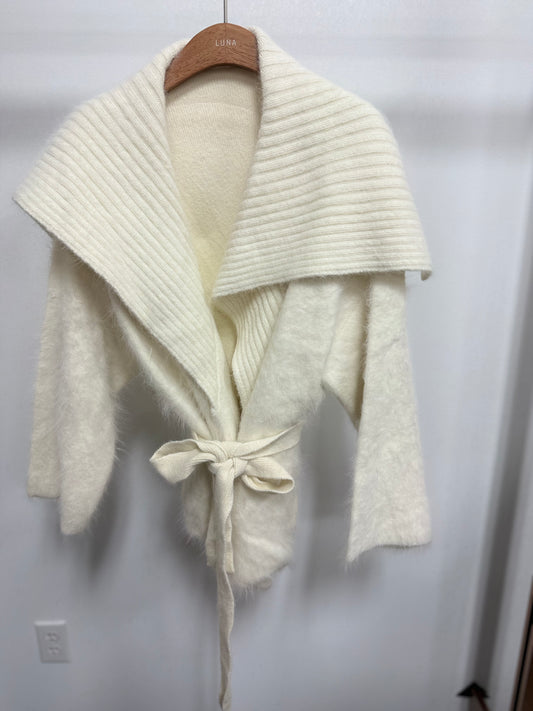 2609 Wrap Style Sweater Cardigan with Shawl Collar