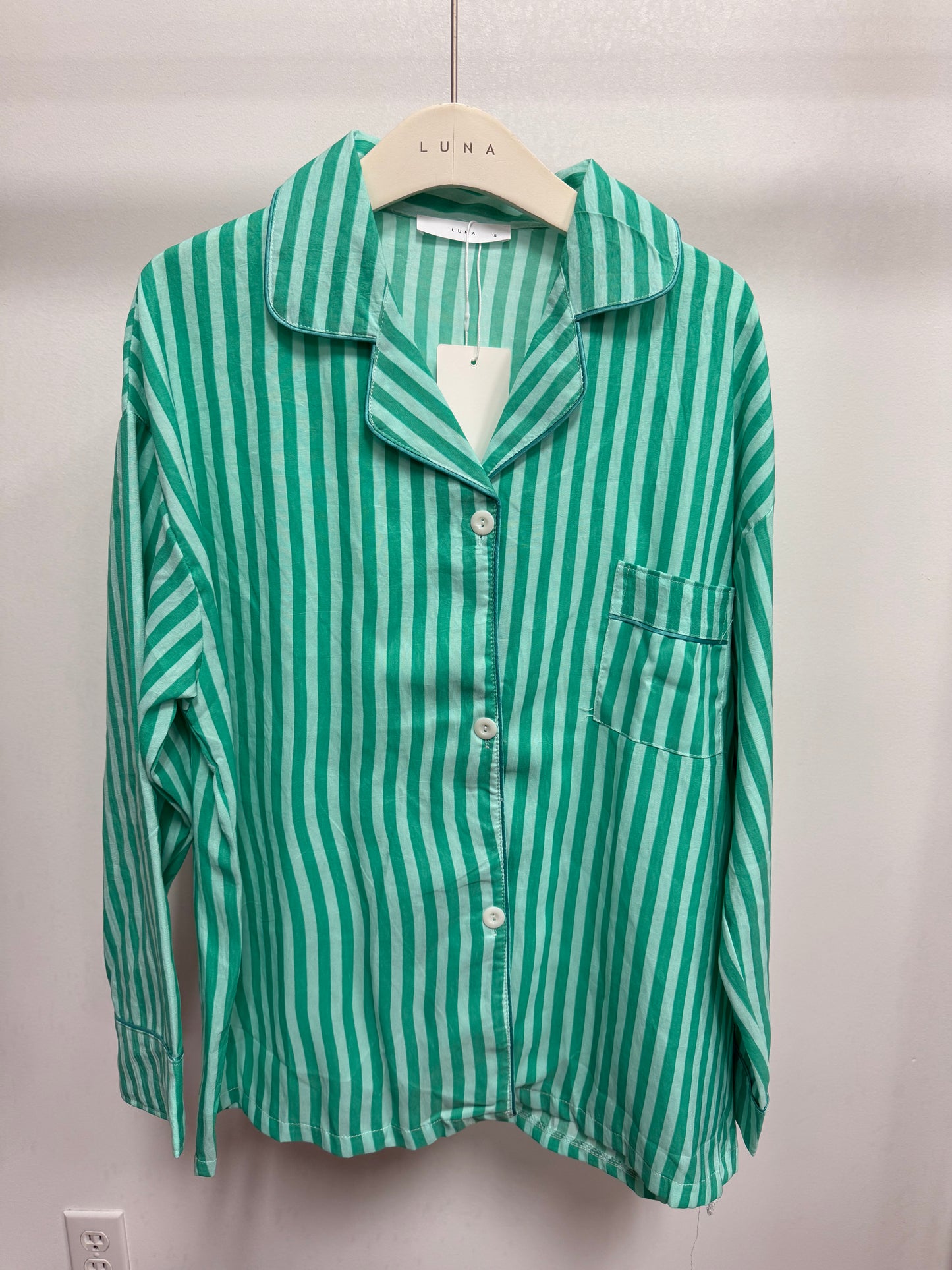 26111T Striped Cotton Sleep Set - Top