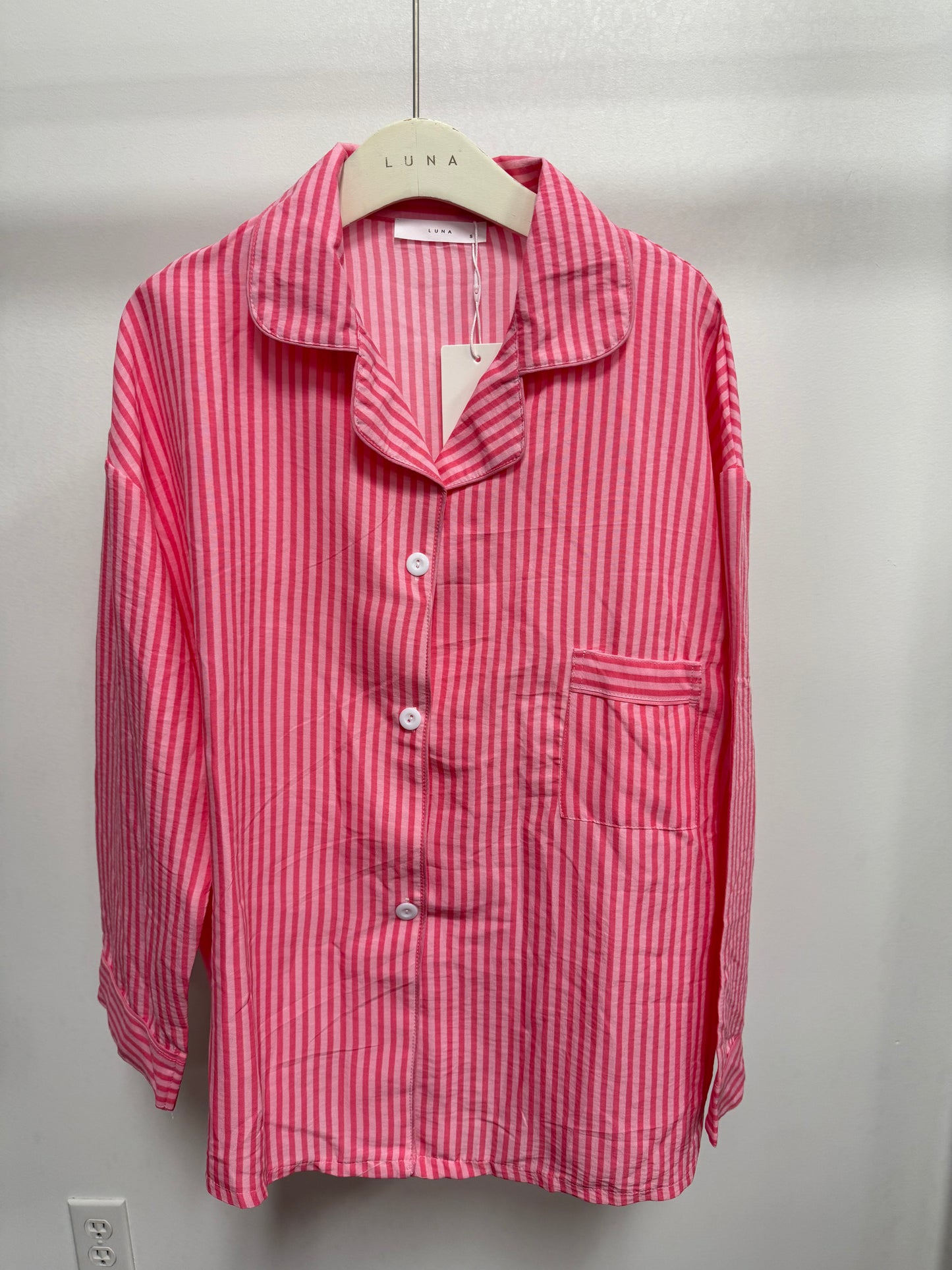 26111T Striped Cotton Sleep Set - Top