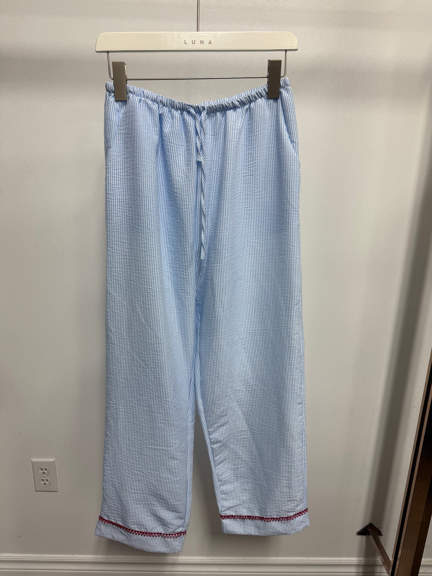 26112B Blue with Red Stroke Sleep Set Bottom