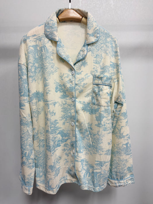 26136T Floral Print Loungewear Set Top