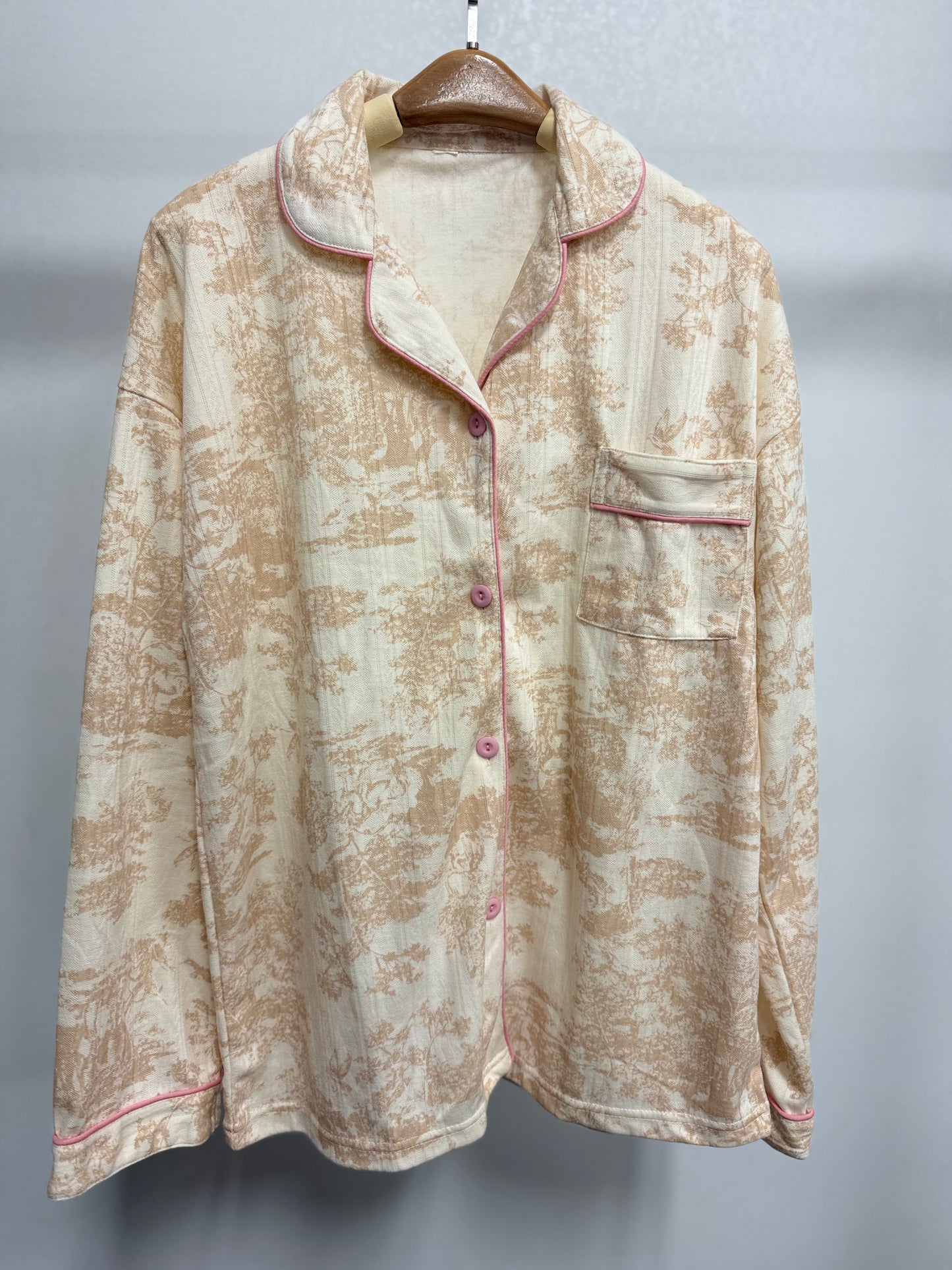 26136T Floral Print Loungewear Set Top