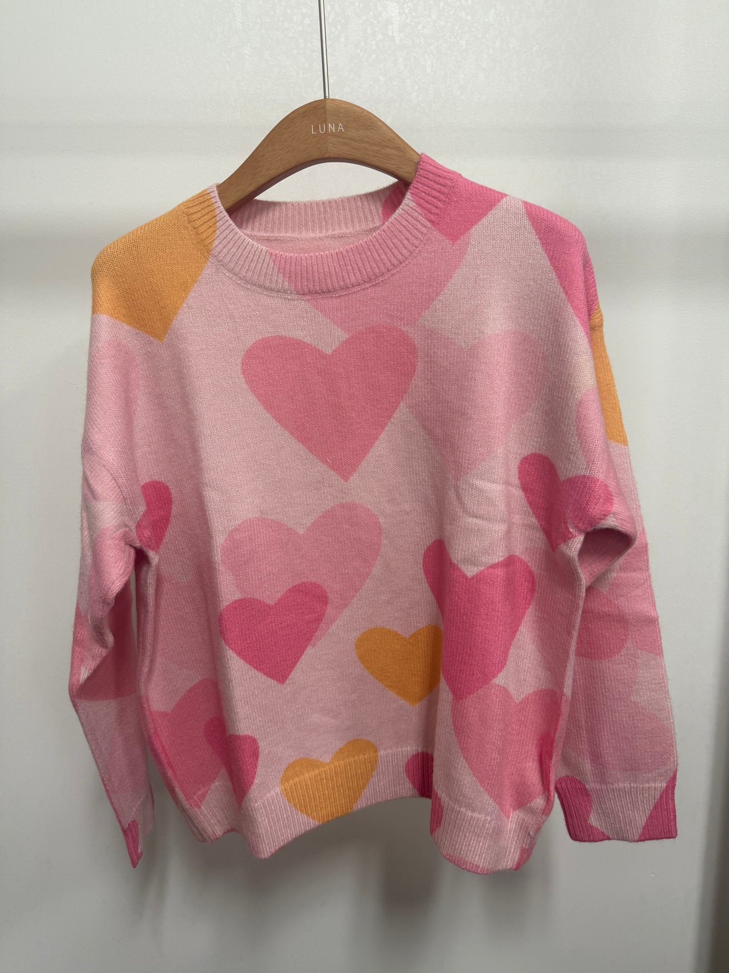 2649 Heart Printed Sweater