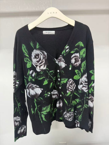 BB3927 Floral Print Cardigan