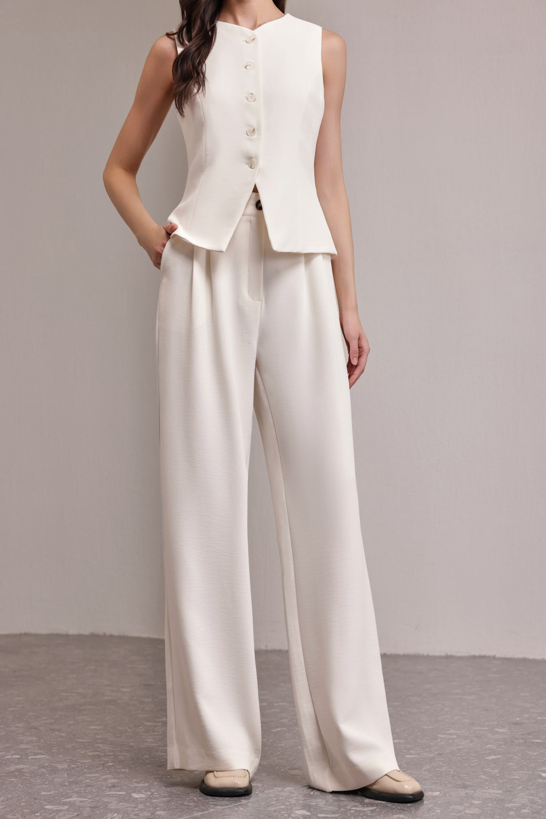 25117 Office Lady Pant With Button