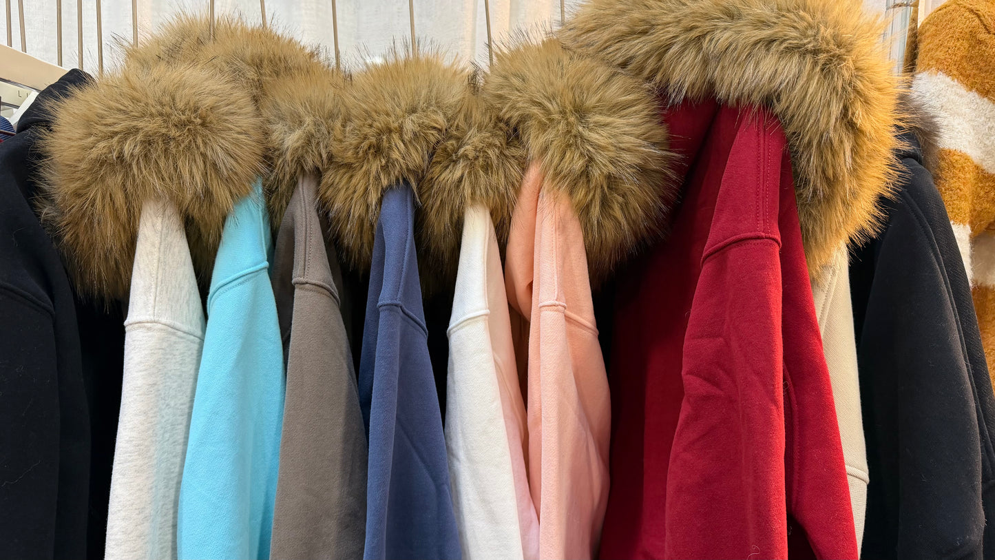 2507F Faux Fur Zip Hoodie