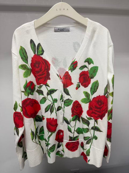 BB3927 Floral Print Cardigan
